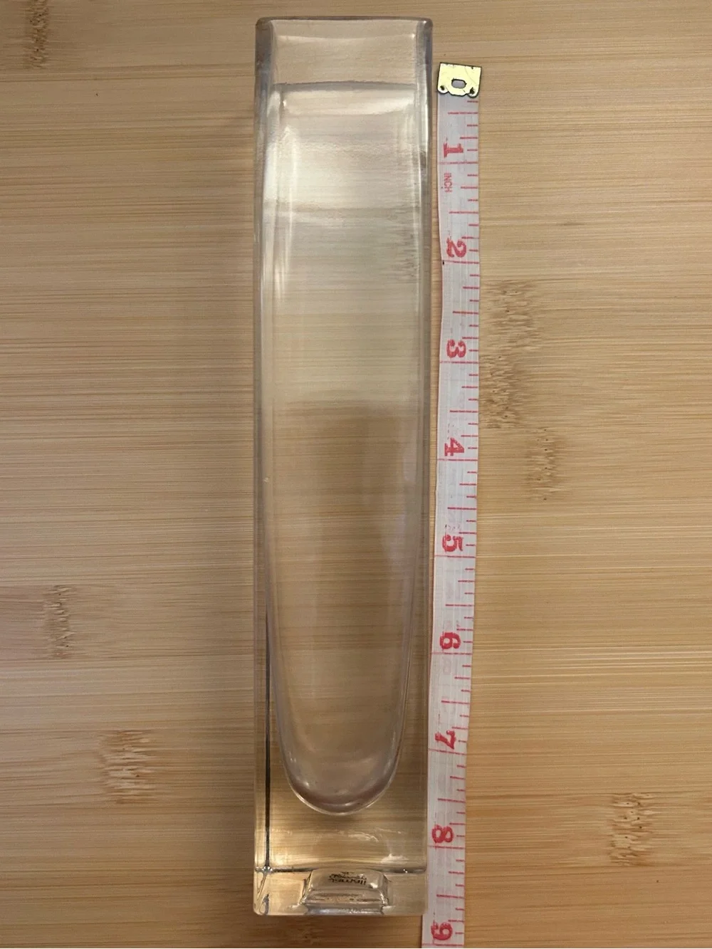 Jamali Garden Square Glass Bud Vase 8” Modern Single Rose Flower Clear Thick